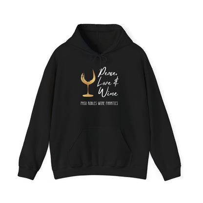 Peace, Love & Wine Gold Glass Hoodie