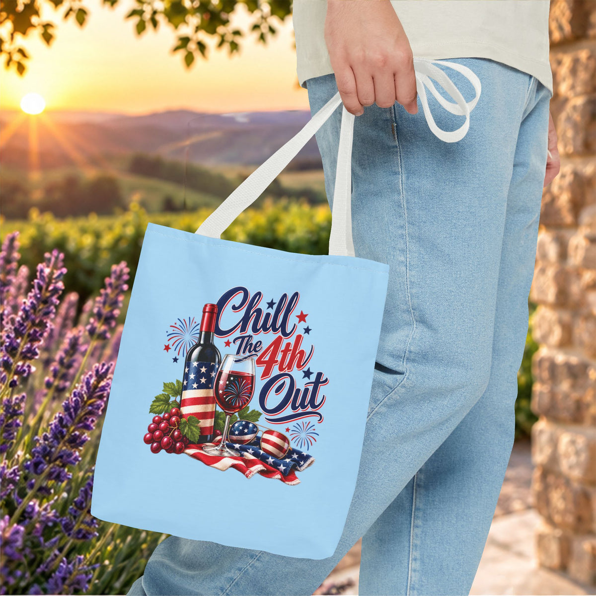 Chill The 4th Out Personalized Tote Bag