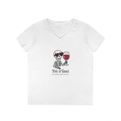 Trick or Tannat Ladies V-Neck Tee