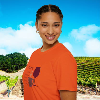 Mom's sanity brought to you by Coffee & Wine Personalized Tee
