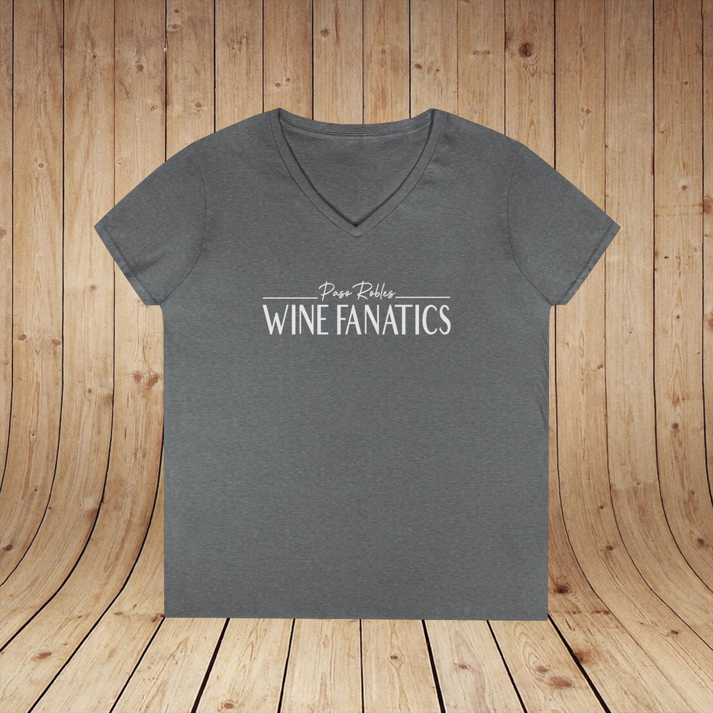 Paso Robles Wine Fanatics Logo Ladies V-Neck Tee