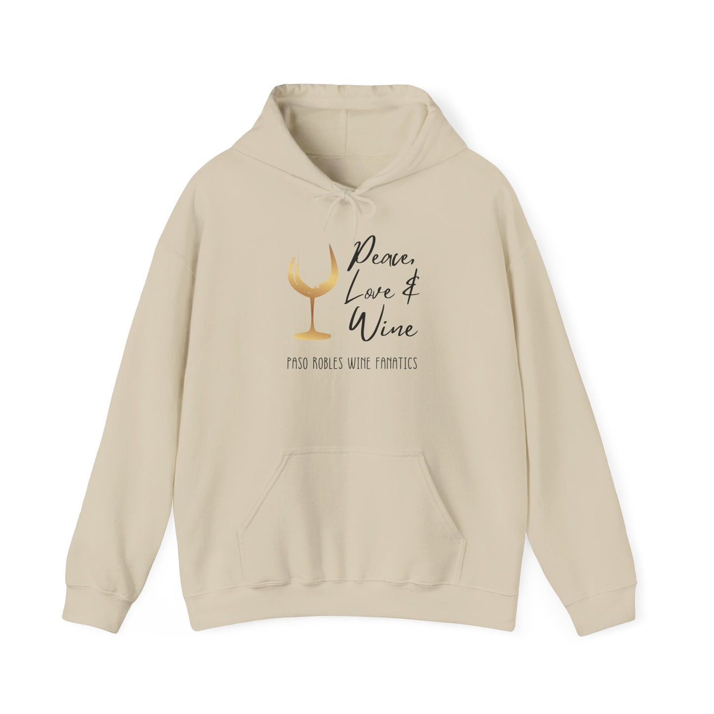 Peace, Love & Wine Gold Glass Hoodie