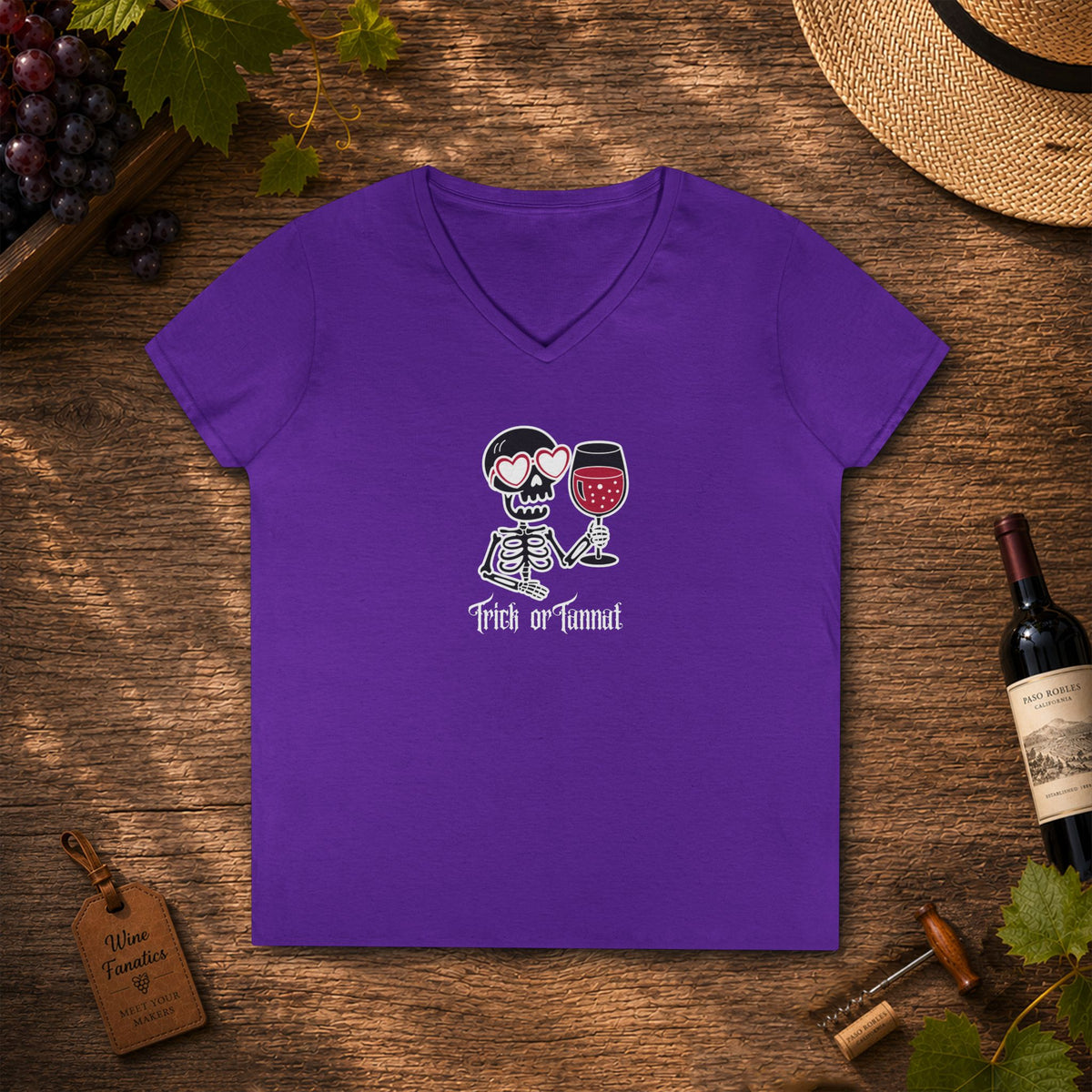 Trick or Tannat Ladies V-Neck  Tee