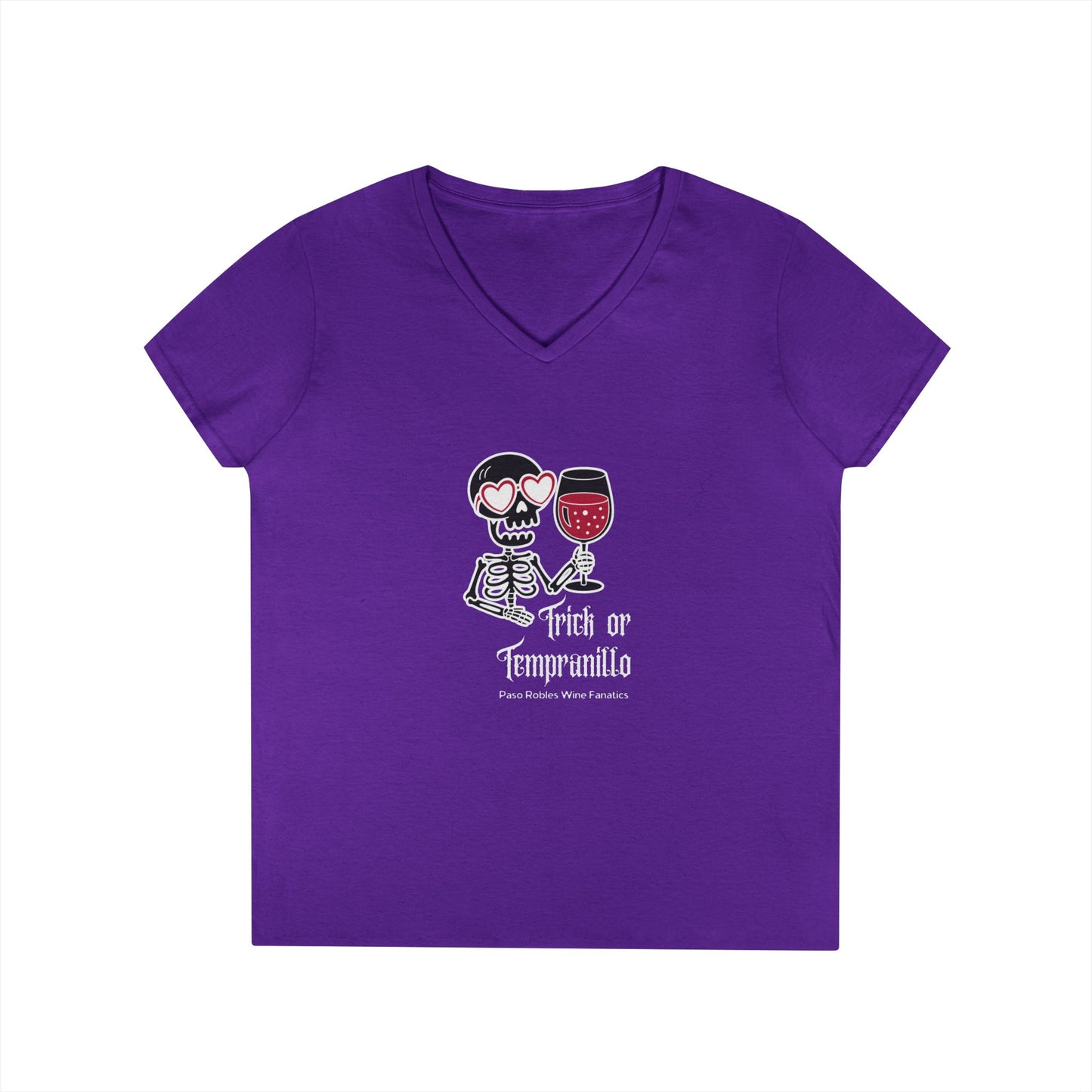 Trick or Tempranillo Ladies V-Neck Tee