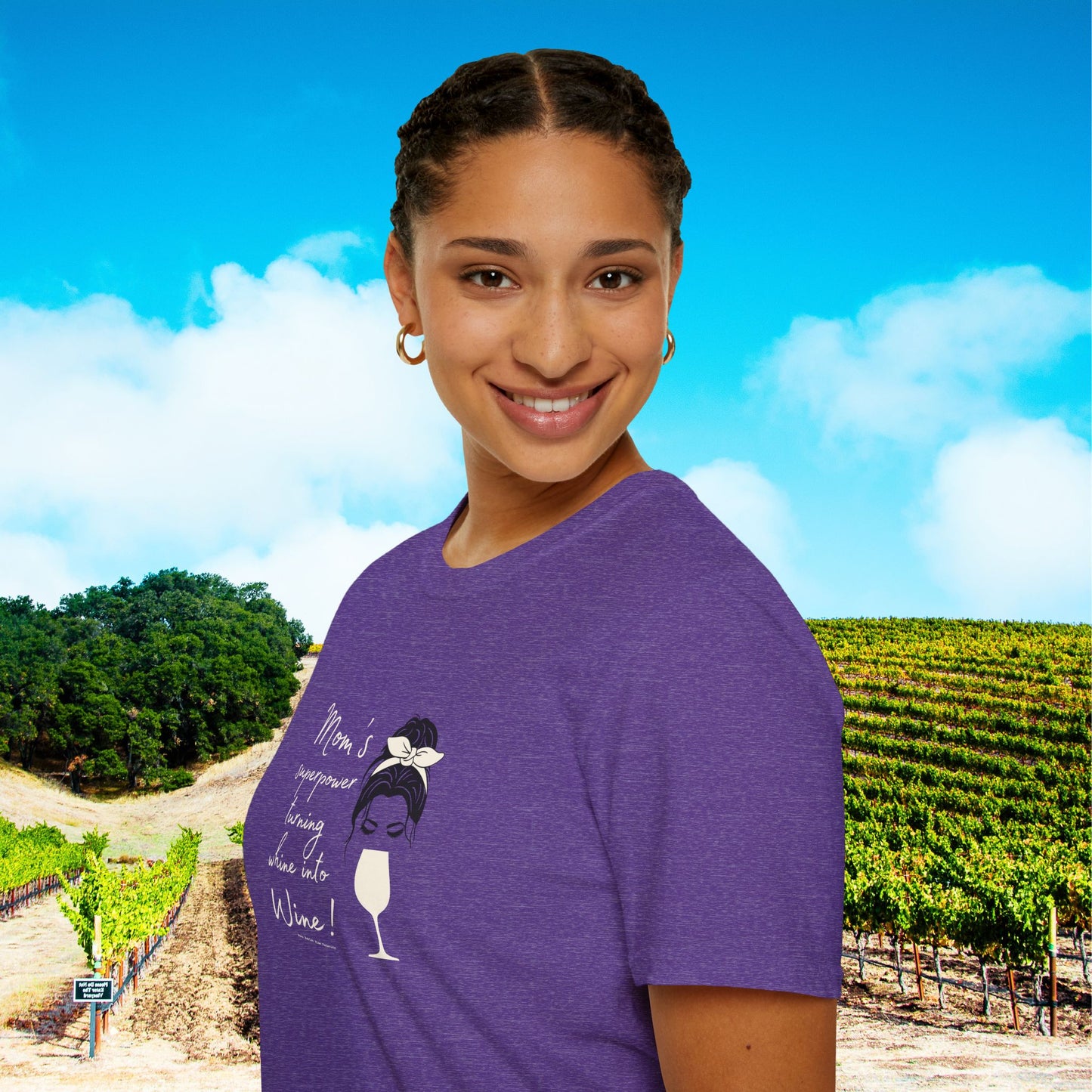 Mom's superpower, turning whine into Wine! Tee