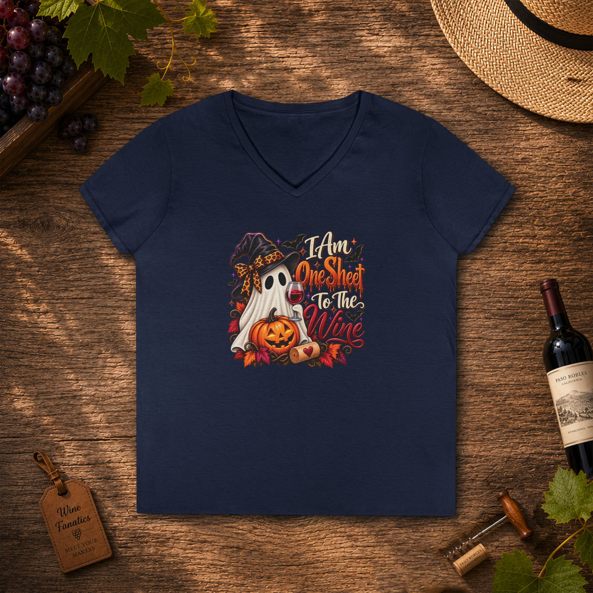 I Am One Sheet To The Wine Ladies V-Neck T-Shirt
