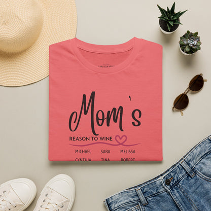 Mom's Reason To Wine Personalized Tee