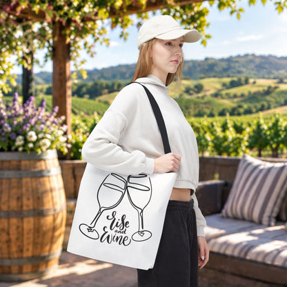 Rise & Wine Personalized Tote Bag