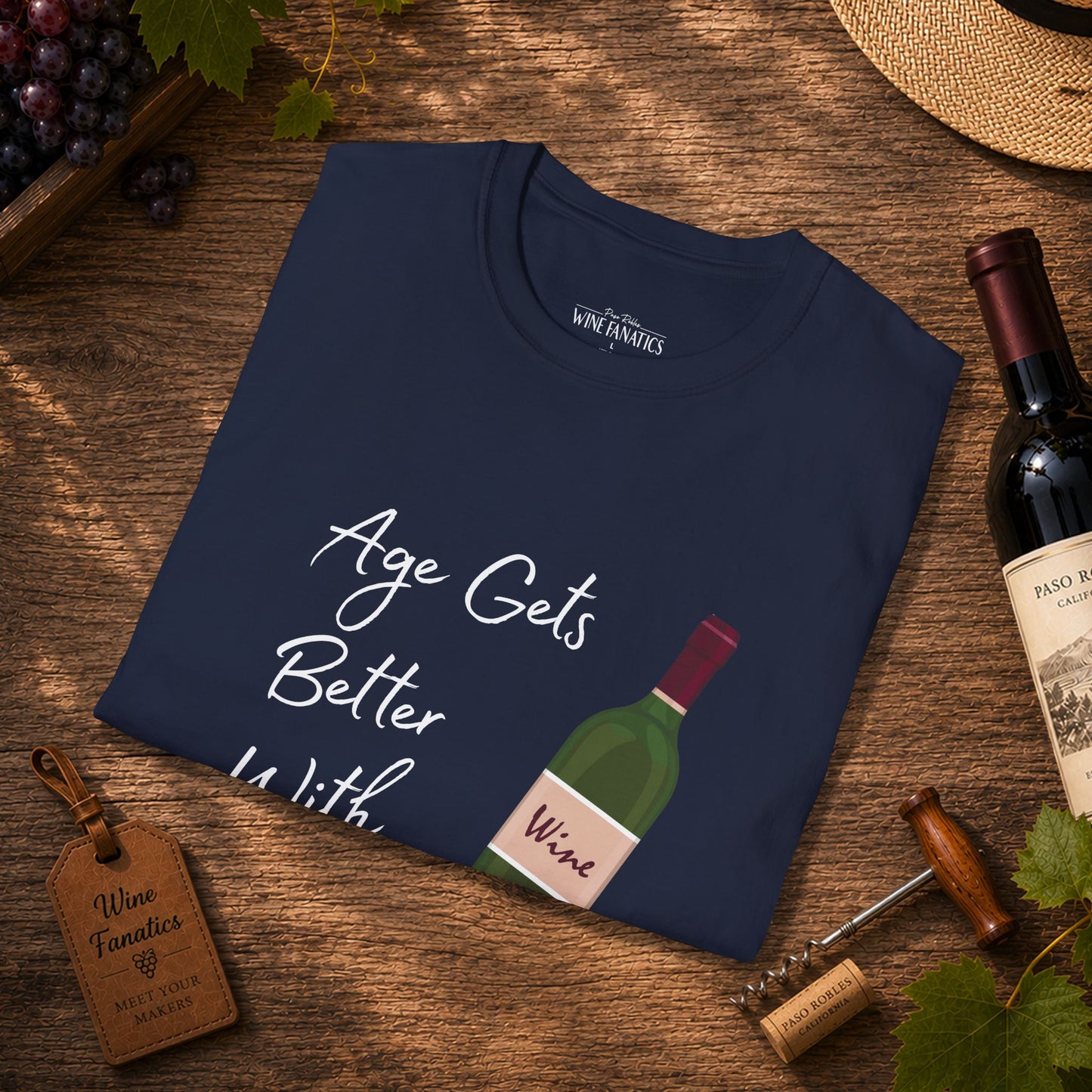 Age Gets Better With Wine Crewneck T-Shirt