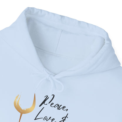 Peace, Love & Wine Gold Glass Hoodie