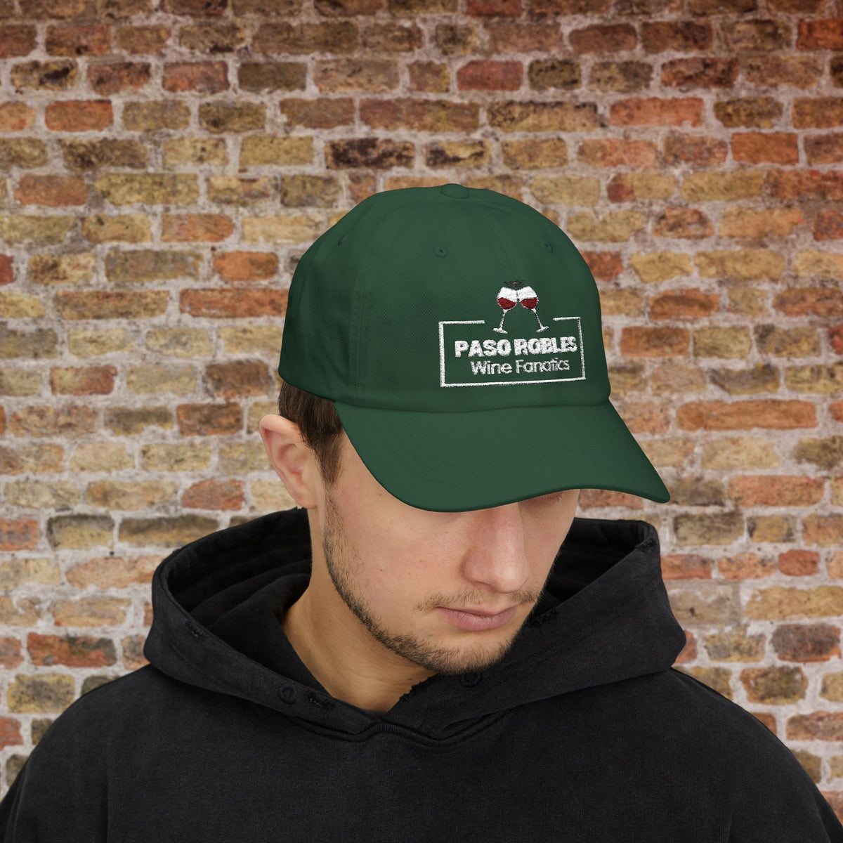 Paso Robles Wine Fanatics Toast Embroidered White Banner Cap