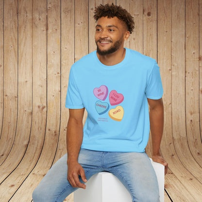 Wine Conversation Hearts Unisex Softstyle T-Shirt