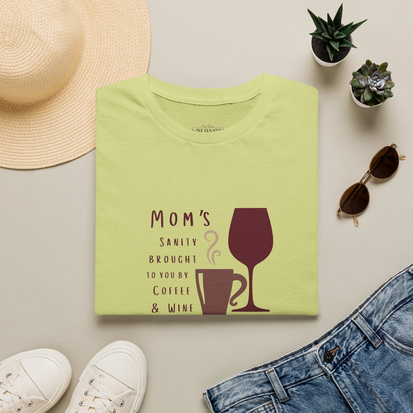 Mom's sanity brought to you by Coffee & Wine Crewneck Tee