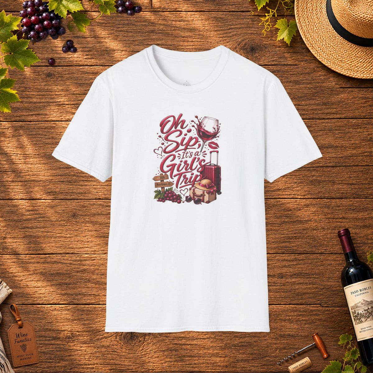 Oh Sip It's A Girl's Trip 2026 Personalized Crewneck T-Shirt