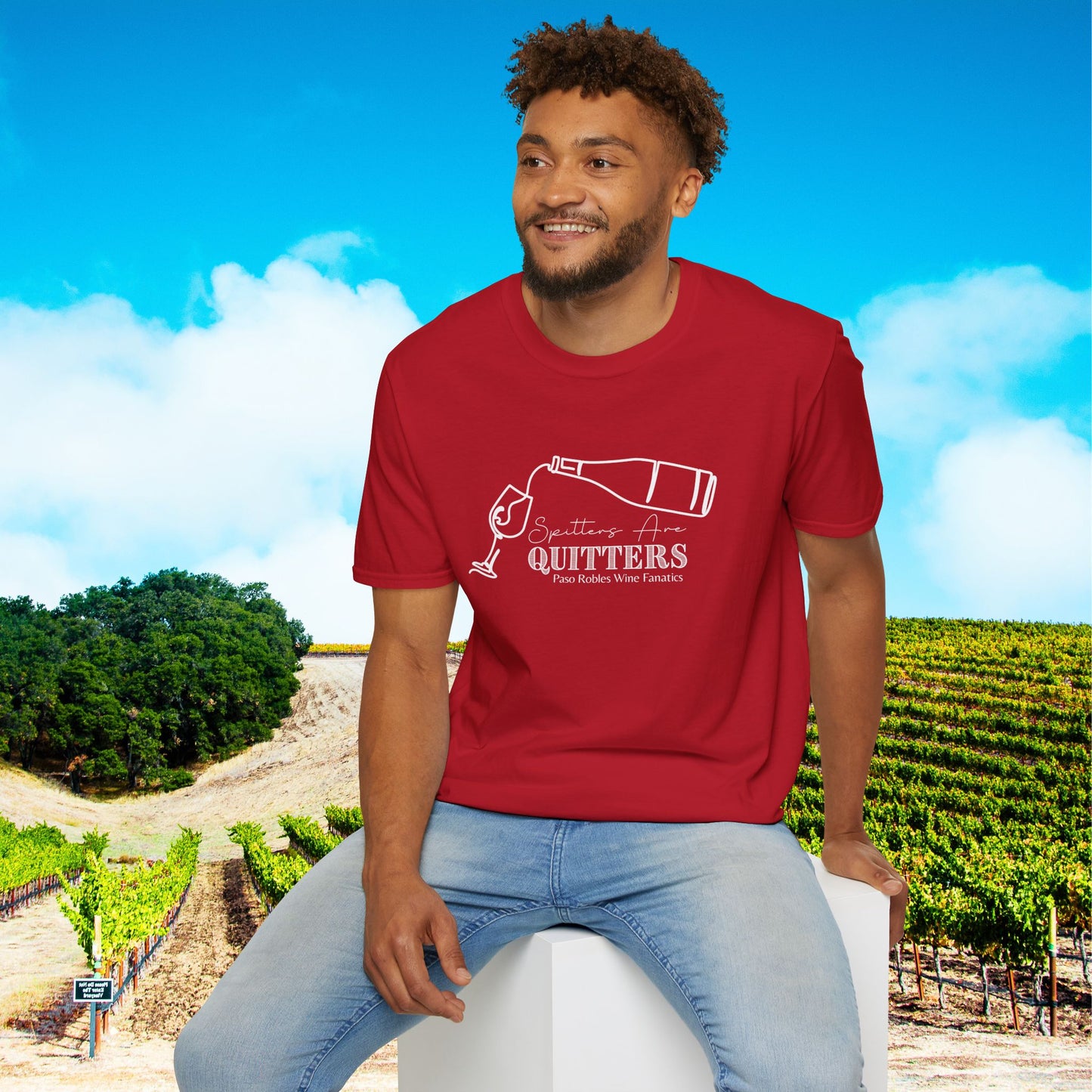 Spitters Are Quitters wine Unisex Softstyle T-Shirt