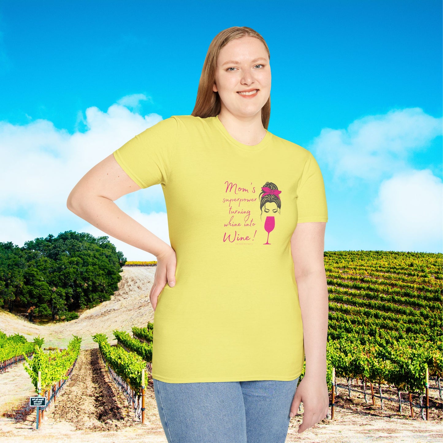 Mom's superpower, turning whine into Wine! Tee