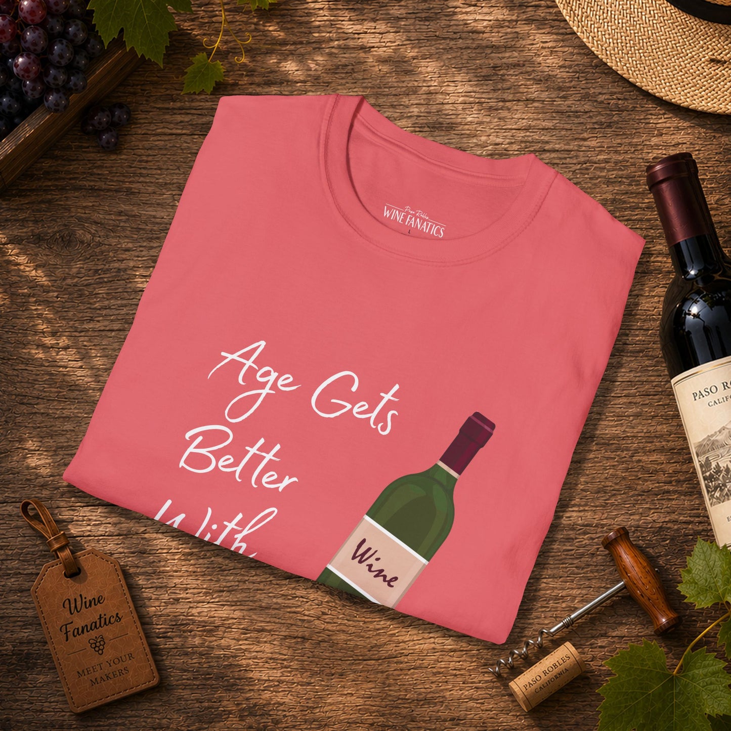 Age Gets Better With Wine Crewneck T-Shirt