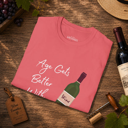 Age Gets Better With Wine Crewneck T-Shirt