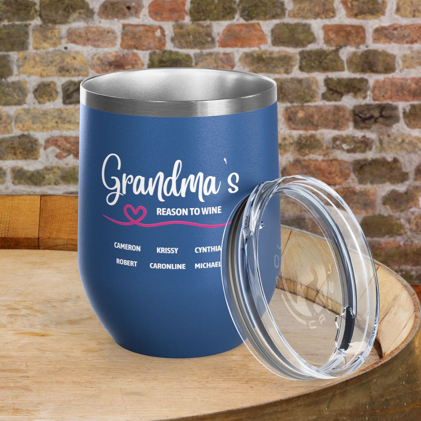 Grandma's Reason To Wine Personalized 12oz Wine Tumbler