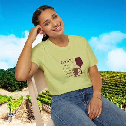 Mom's sanity brought to you by Coffee & Wine Personalized Tee