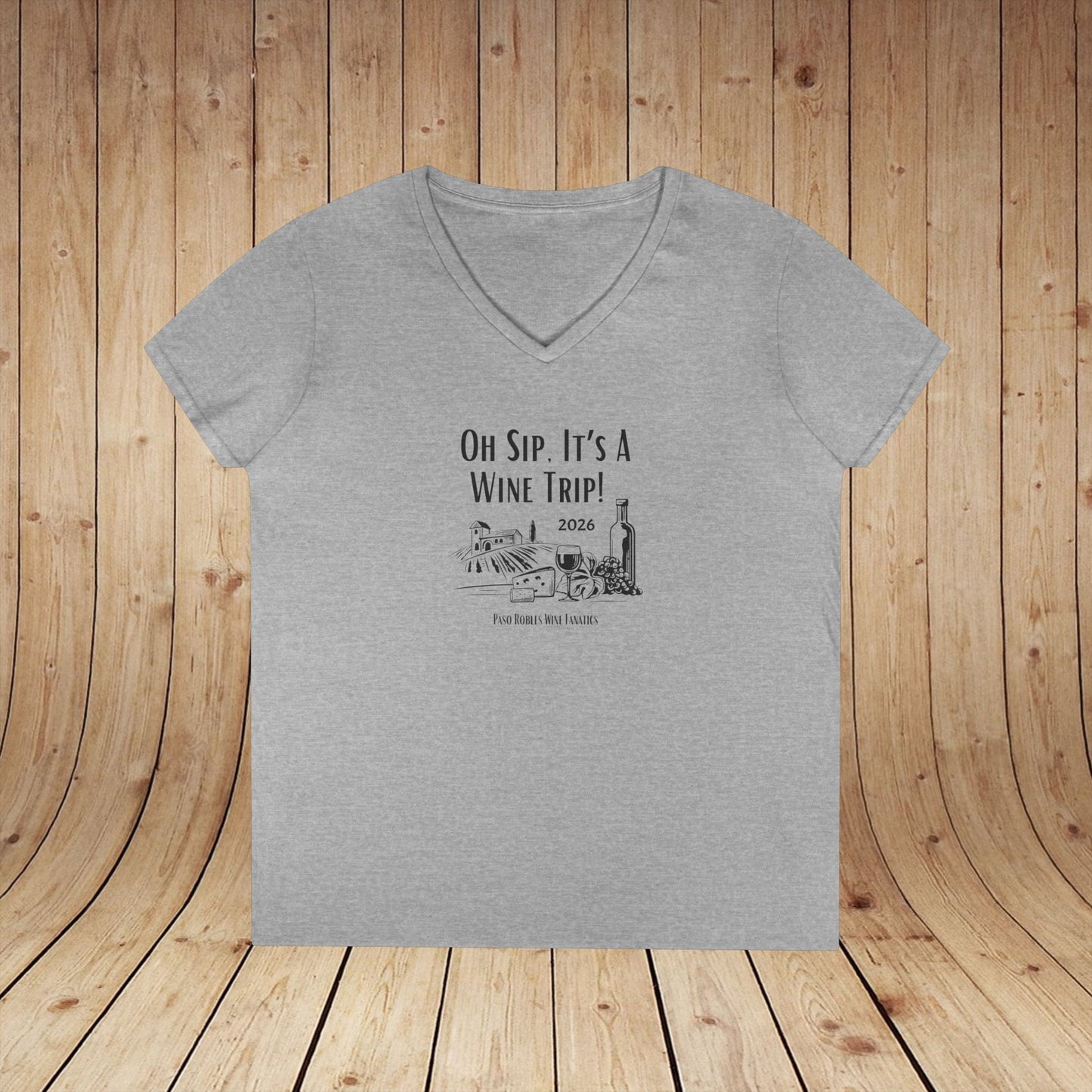 Oh Sip It's A Wine Trip Ladies V-Neck  Tee