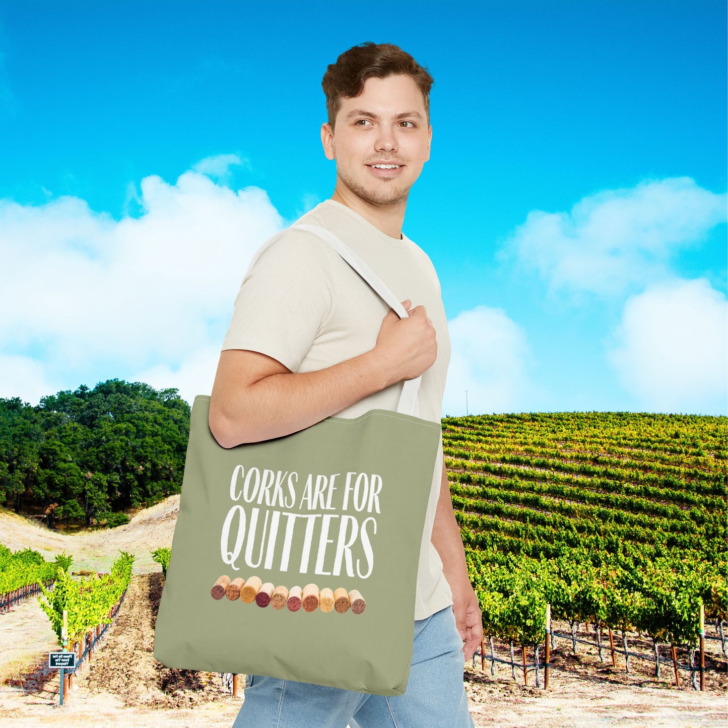 Corks Are For Quitters Personalized Tote Bag