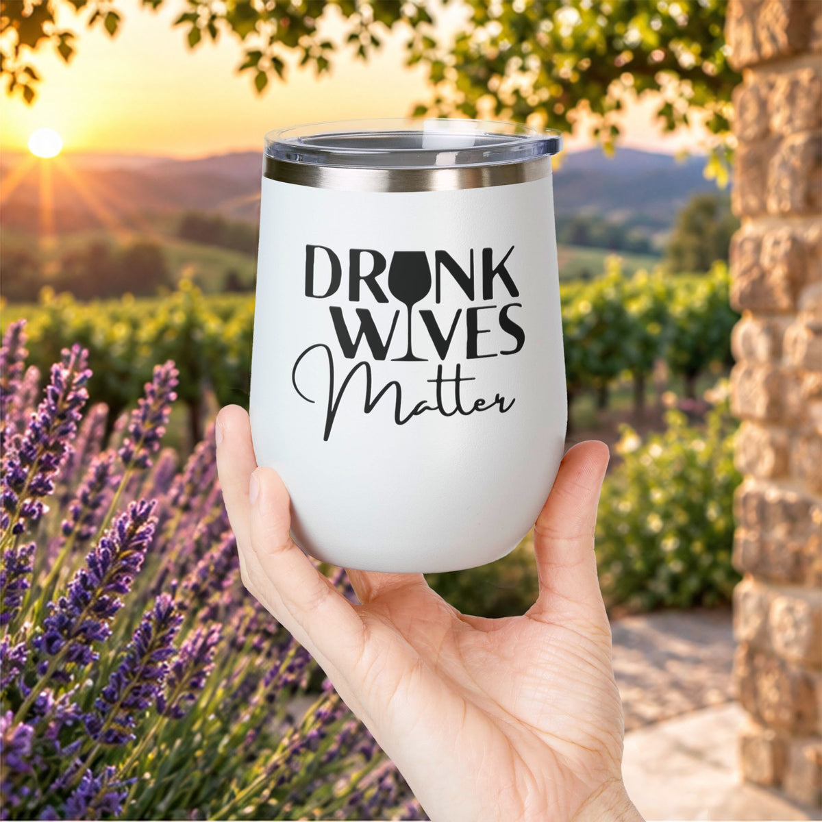 Drunk Wives Matter Personalized 12oz Wine Tumbler