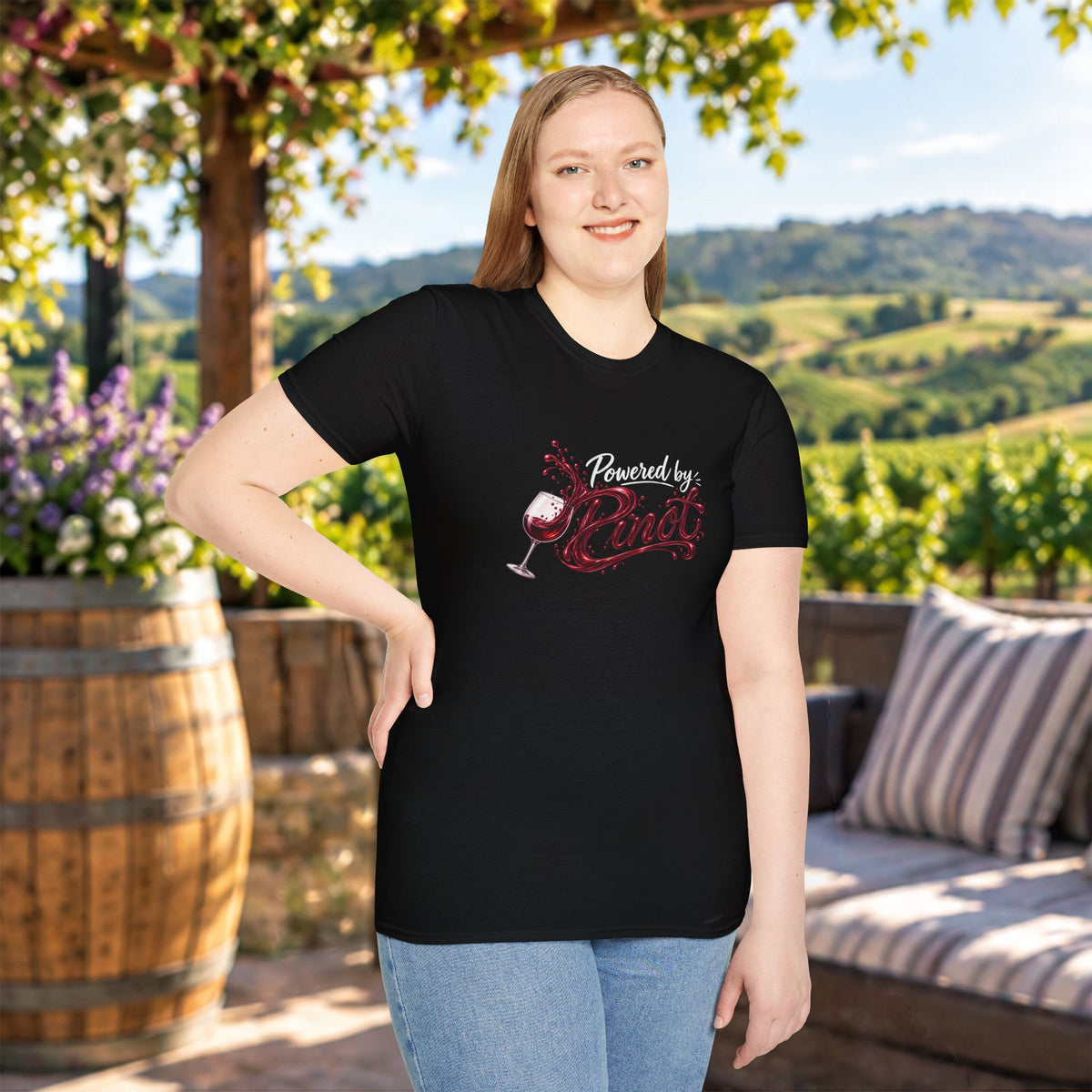 Powered By Pinot Crewneck T-Shirt