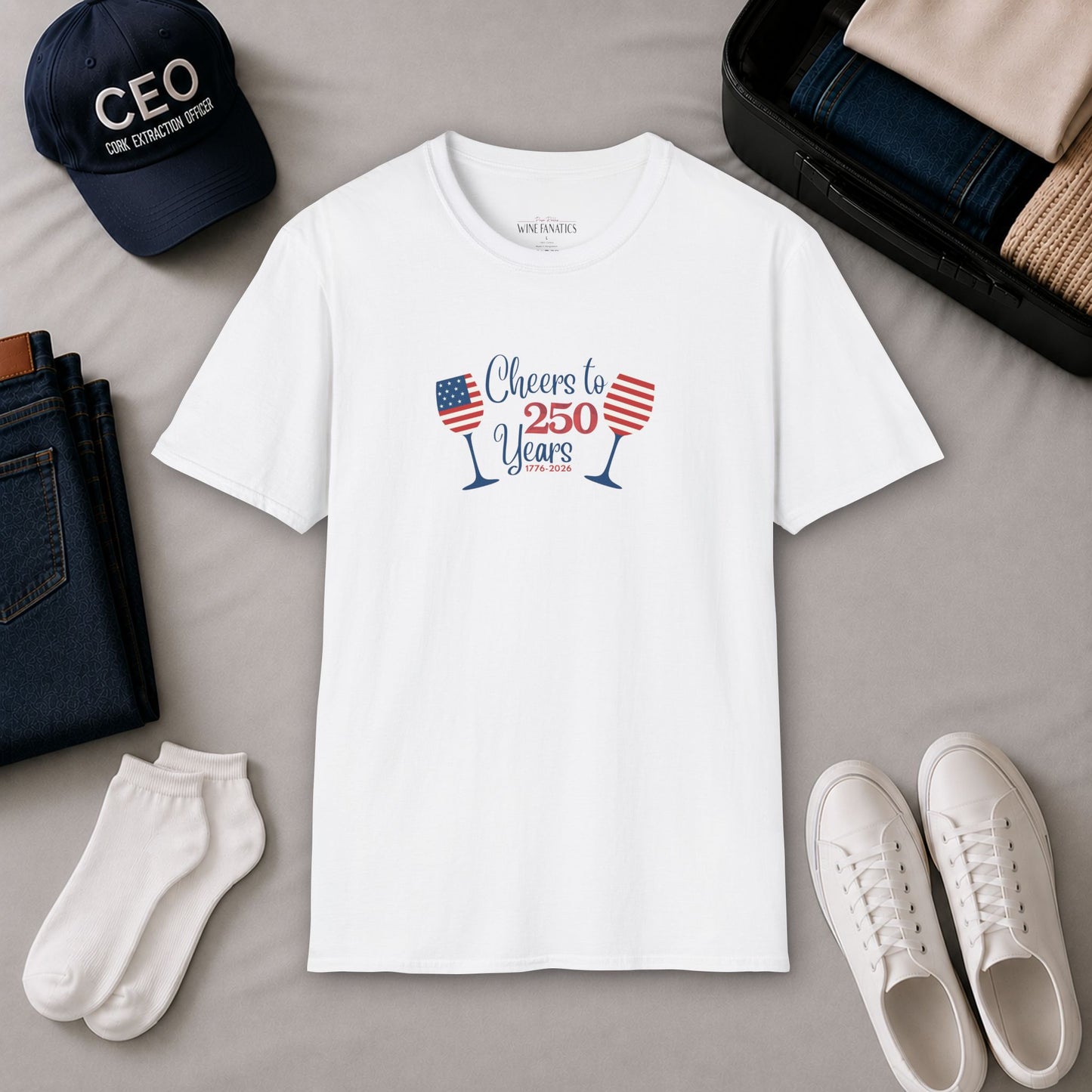 Cheers to 250 Years Independence Day Unisex Softstyle T-Shirt