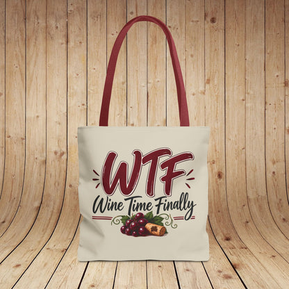 WTF Wine Time Finally Personalized Tote Bag