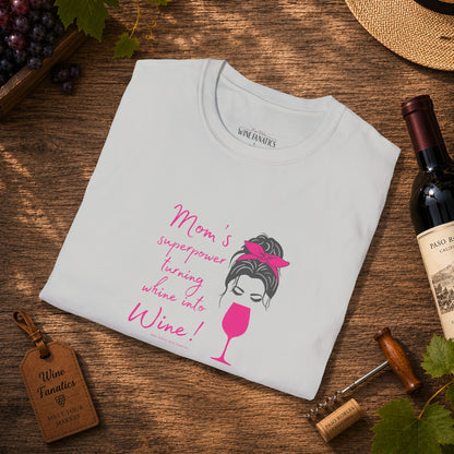Mom's superpower, turning whine into Wine! Crewneck Tee