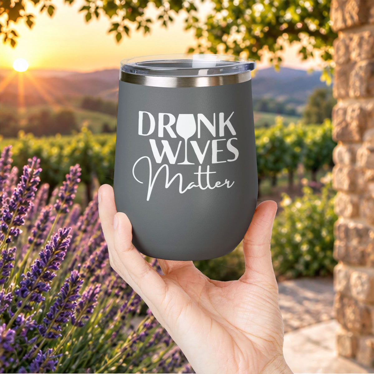 Drunk Wives Matter Personalized 12oz Wine Tumbler