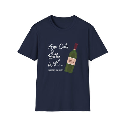 Age Gets Better With Wine Unisex Softstyle T-Shirt