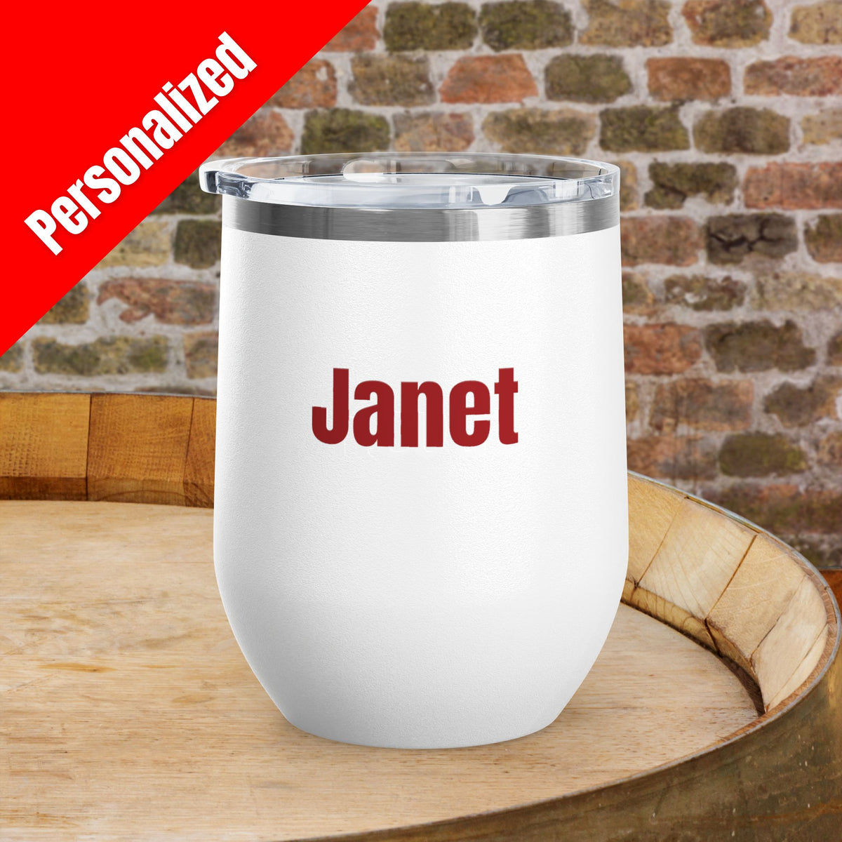 'MERICA Independence Day Personalized 12oz Wine Tumbler