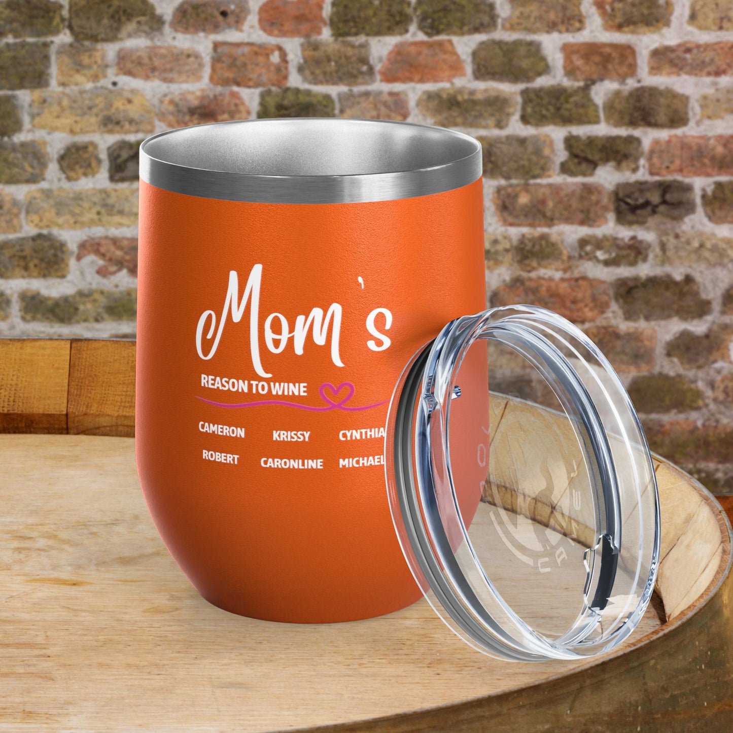 Mom's Reason To Wine Personalized 12oz Wine Tumbler