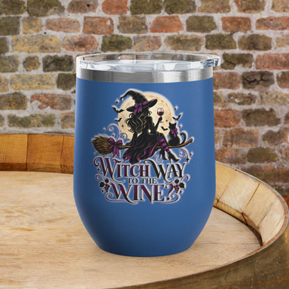 Witch Way To The Wine 12oz Personalized Wine Tumbler