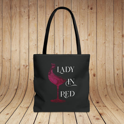 Lady In Red Tote Bag