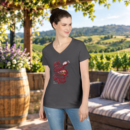 Oh Sip It's A Wine Trip Ladies V-Neck  Tee