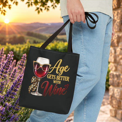 Age Gets Better With Wine Ladie’s Personalized Tote Bag