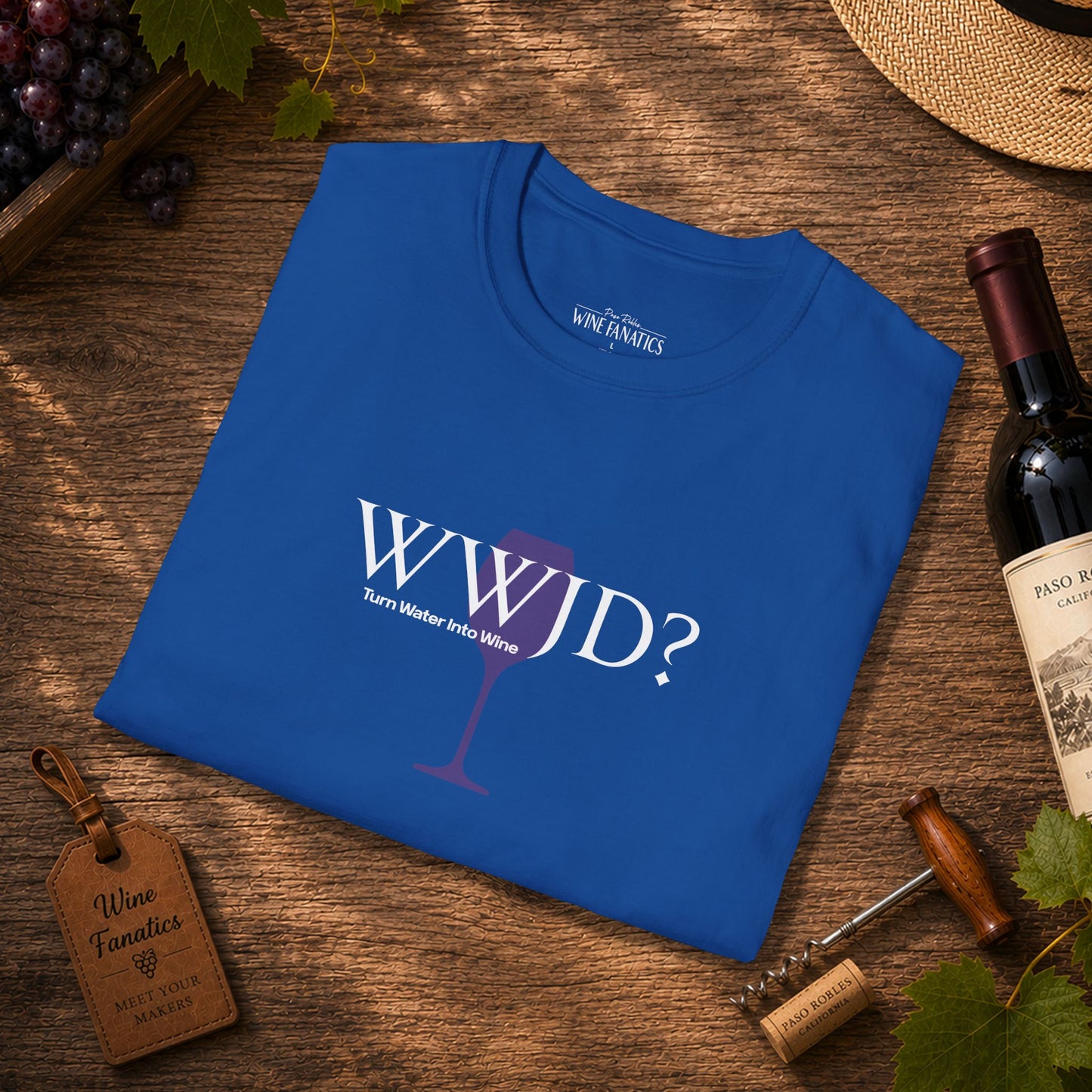 WWJD? Turn Water Into Wine Crewneck Tee