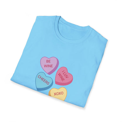 Wine Conversation Hearts Unisex Softstyle T-Shirt