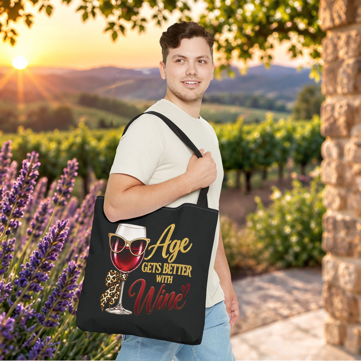 Age Gets Better With Wine Ladie’s Personalized Tote Bag
