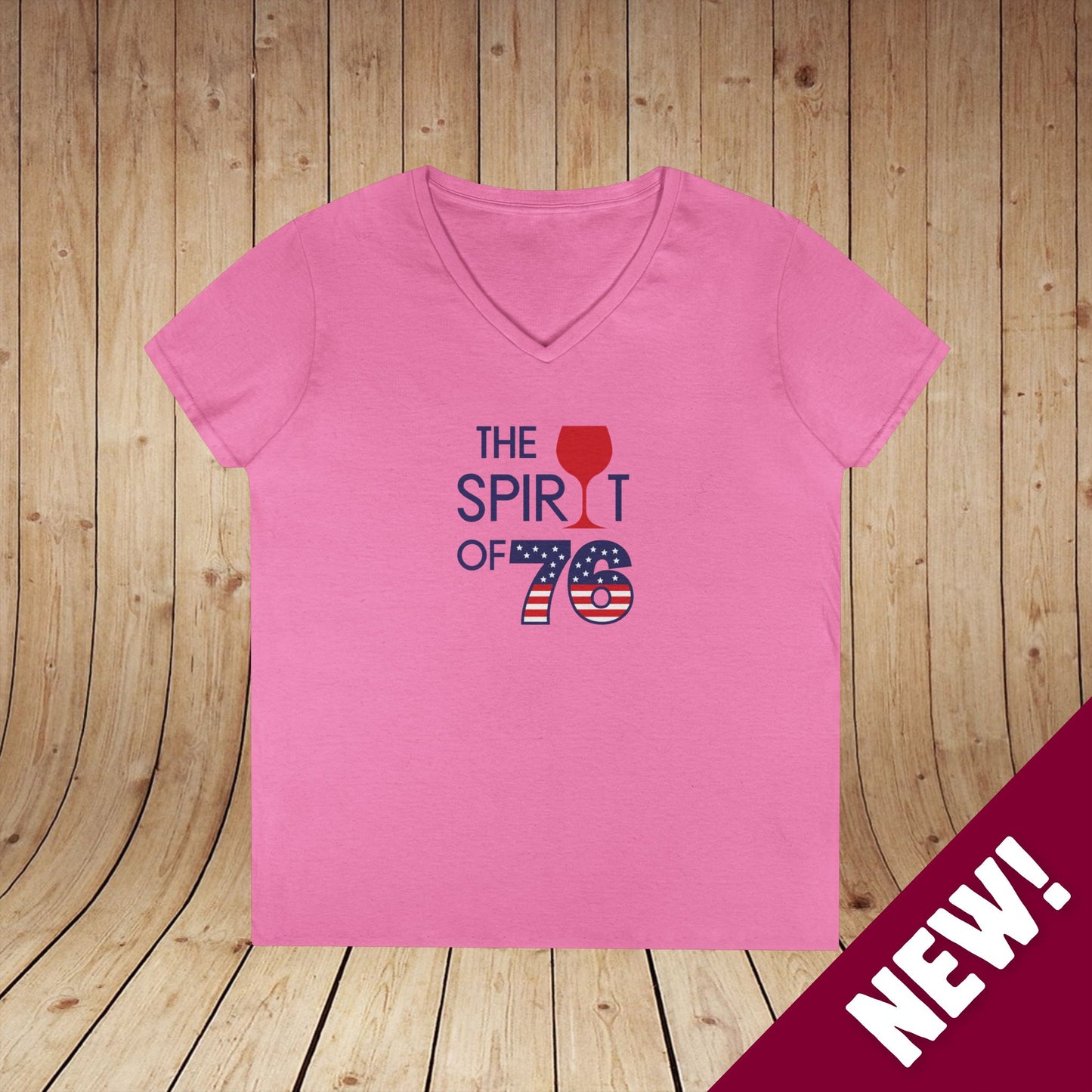 The Spirit of 76 Independence Day Ladies V-Neck Tee