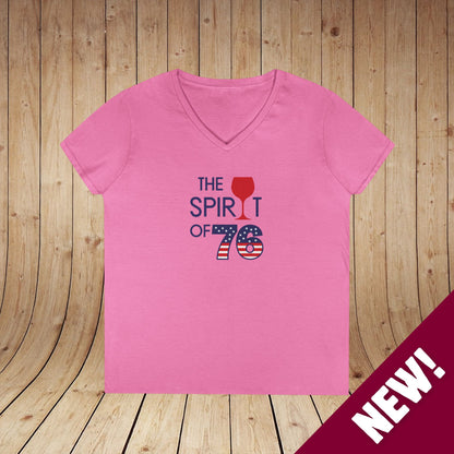 The Spirit of 76 Independence Day Ladies V-Neck Tee