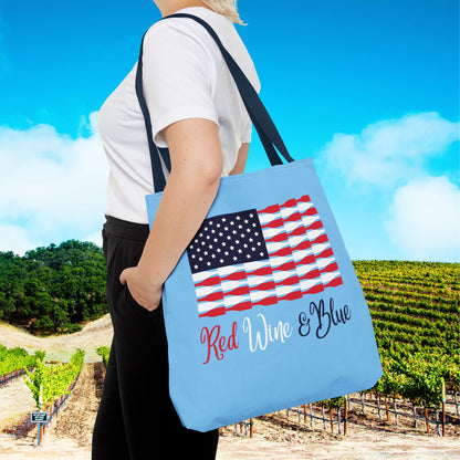 Red Wine & Blue Independence Day Personalized Tote Bag