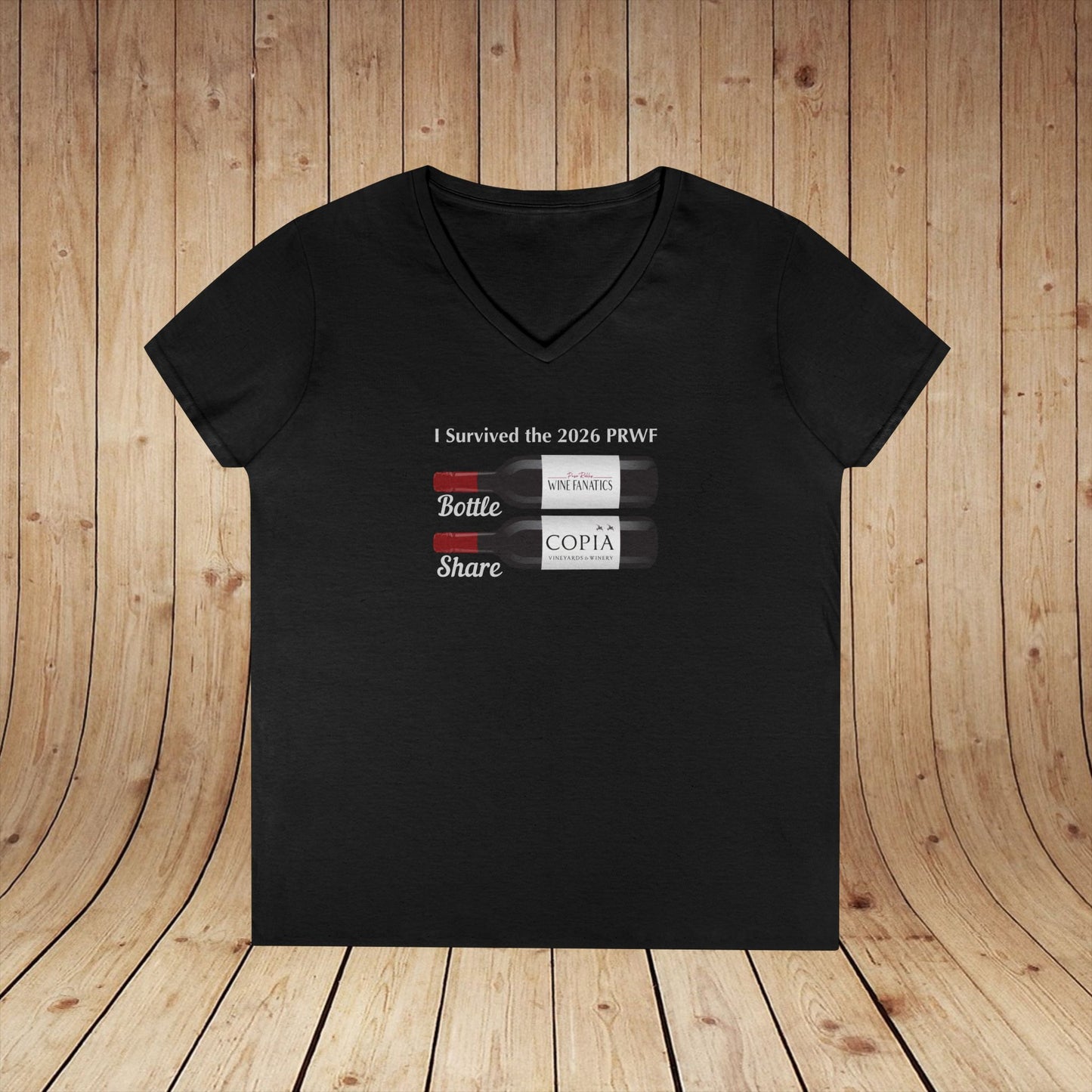 PRWF 2026 Bottle Share Ladies V-Neck Tee