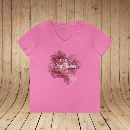 This Is My Wine Tasting Shirt Ladies V-Neck Tee