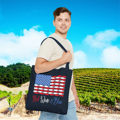 Red Wine & Blue Independence Day Personalized Tote Bag