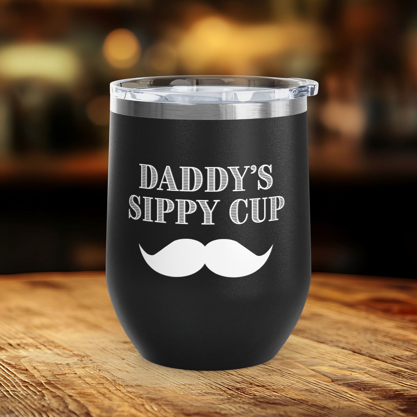 Daddy's Sippy Cup (mustache) Wine Tumbler
