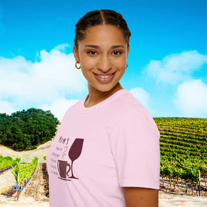 Mom's sanity brought to you by Coffee & Wine Personalized Tee